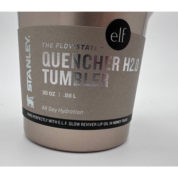 Stanley x e.l.f. H2.0 Flowstate 30oz Gold/BeigeTumbler NEW w/ defects - Picture 11 of 16